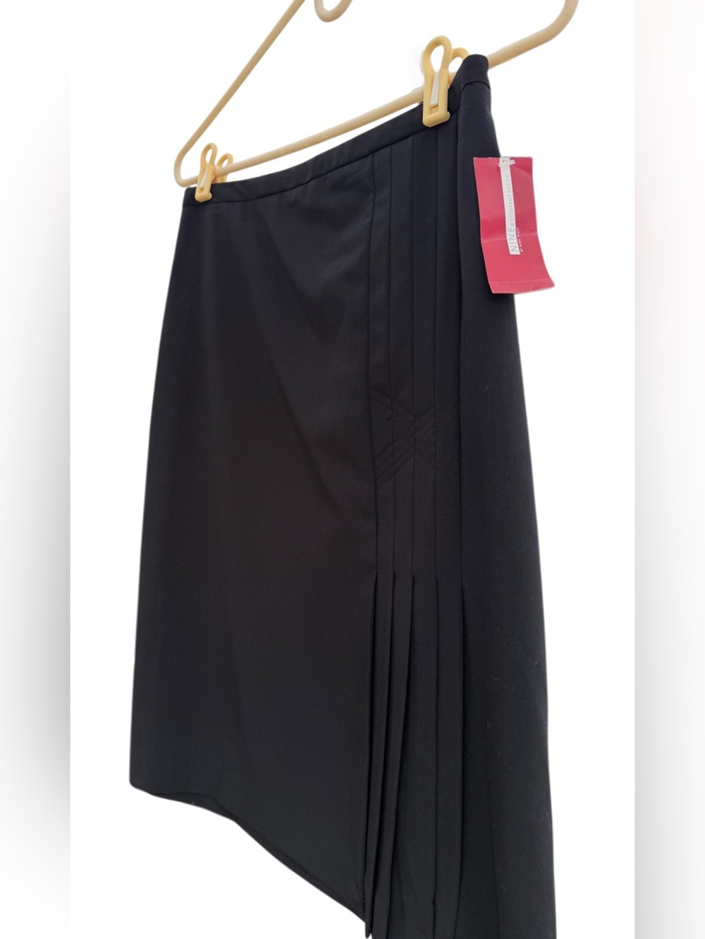 NWT Black Nine West & Co Basics Pleated Skirt Stretch Size 8 Knee Length Work